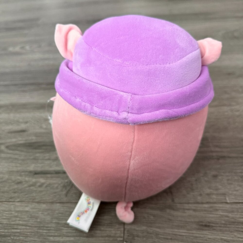 NWT Squishmallow 8" Peter The Pig With Hat Coconut Drink Plush - Picture 2 of 5